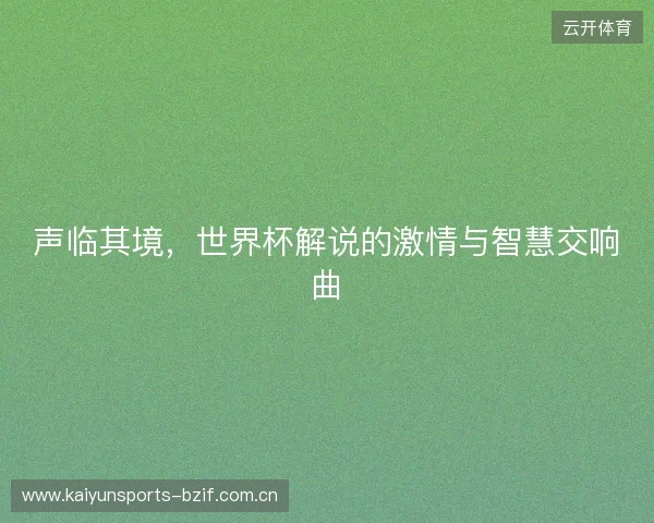 声临其境，世界杯解说的激情与智慧交响曲